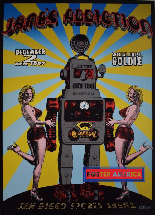 Janes Addiction 1997 San Diego Tour Reproduction 1999 Poster 24 X 33 Vintage Poster
