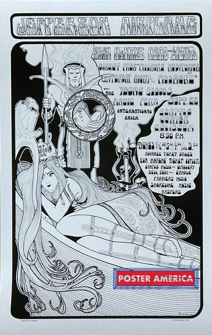 Jefferson Airplane Seattle Center Coliseum Concert Style Poster 14.5 X 22.25