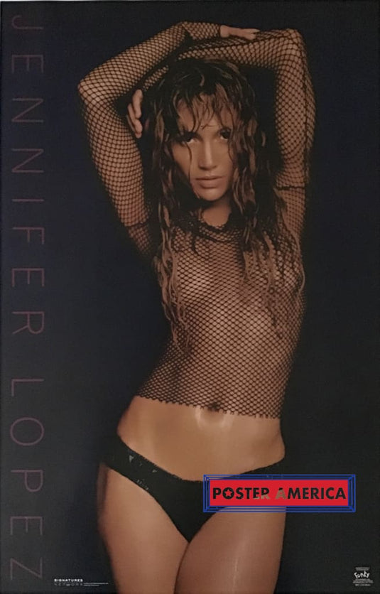 Jennifer Lopez Closeup Shot Fishnet Top And Bikini Bottoms Poster 22.5 X 34.5
