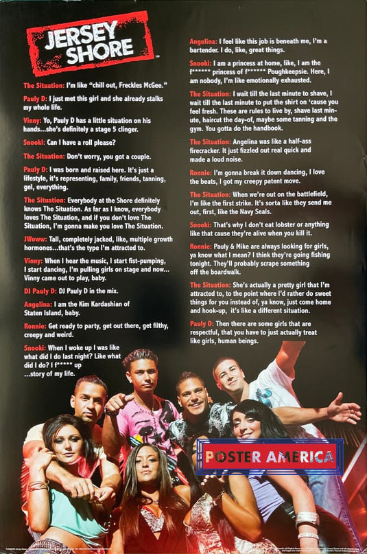 Jersey Shore Original Cast And Quotes Poster 24 X 36