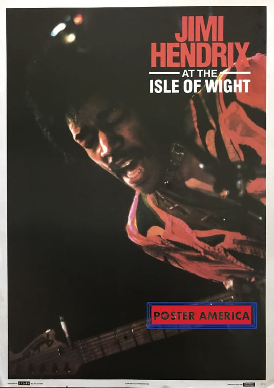 Jimi Hendrix At The Isle Of Wight Vintage 1990 Poster 25 X 35 Printed In England