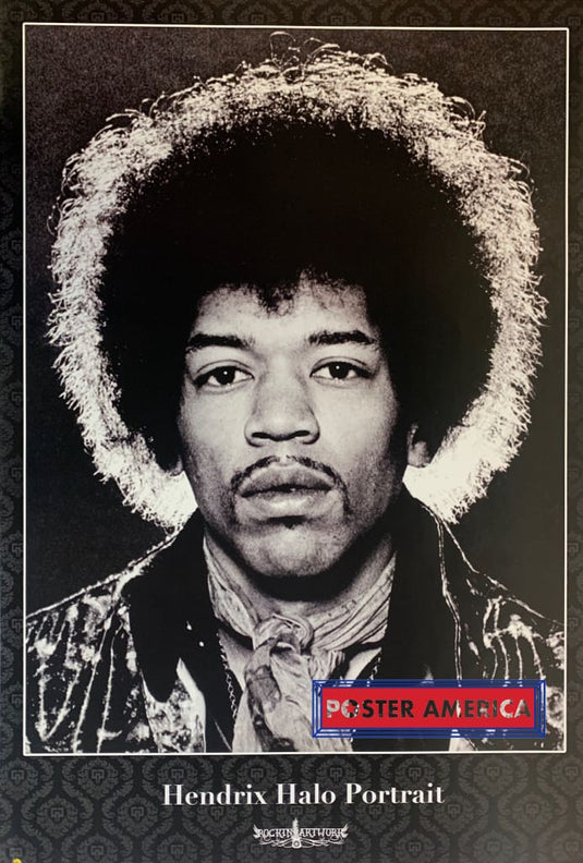 Jimi Hendrix Halo Portrait Rockin Artwork 2010 Poster 24 X 35.5