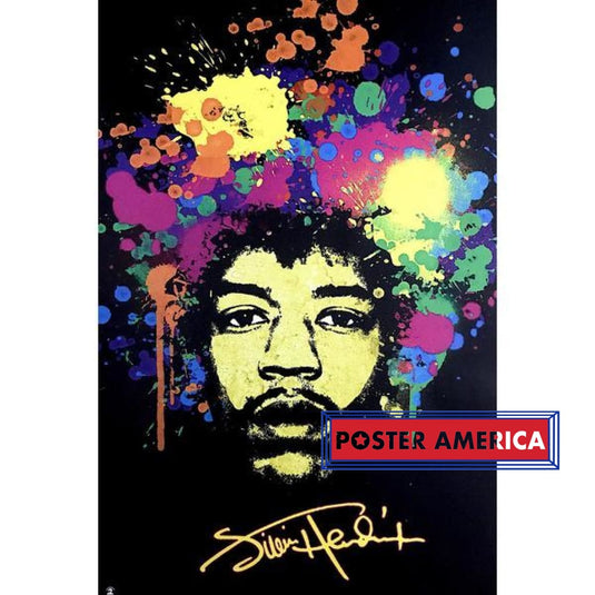Jimi Hendrix Paint Splatter Extremely Rare Poster 24 X 36