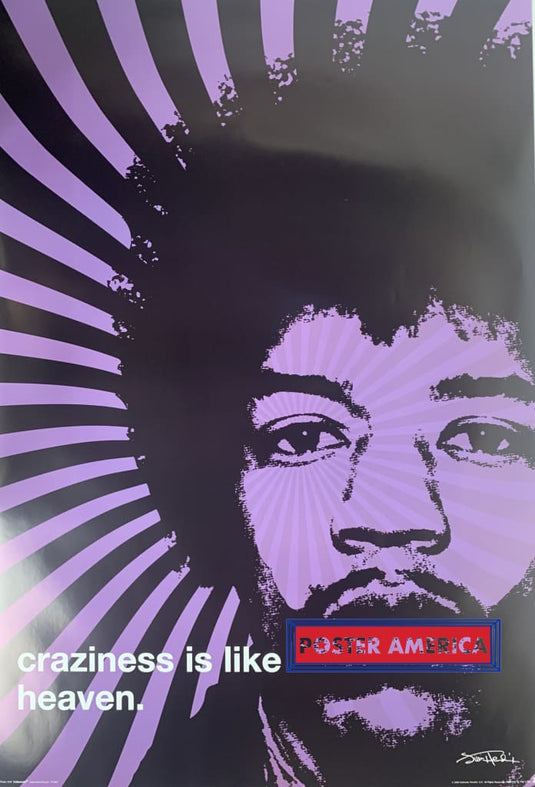 Jimi Hendrix Purple Craziness Is Like Heaven Quote Authentic Rock Poster 24 X 36