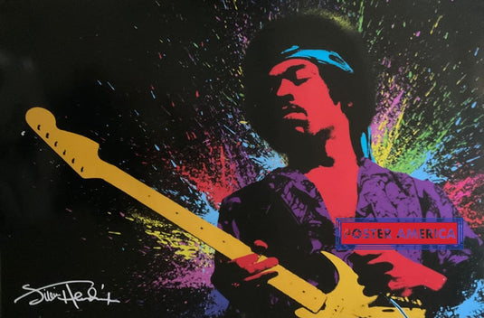 Jimi Hendrix Splatter Paint 2010 Poster 24 X 36