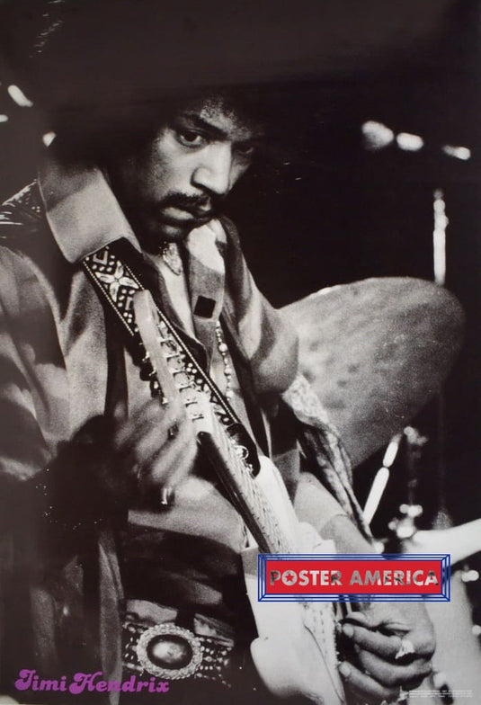 Jimi Hendrix Tuning His Guitar Rare Vintage Poster 24 X 35 Vintage Poster