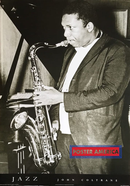 John Coltrane Jazz Playing Sax 1996 Uk Import Poster 24 X 34 Vintage Poster