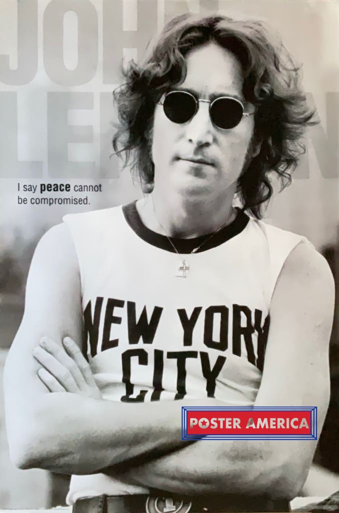 Load image into Gallery viewer, John Lennon Peace Quote Black &amp; White Poster 24 X 36
