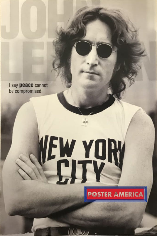 John Lennon Peace Quote Black & White Poster 24 X 36