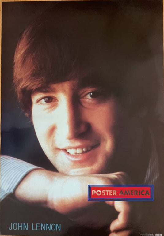 John Lennon Portrait Shot Vintage U.k. Import Poster 24 X 35 In Color Head Resting On Hand With