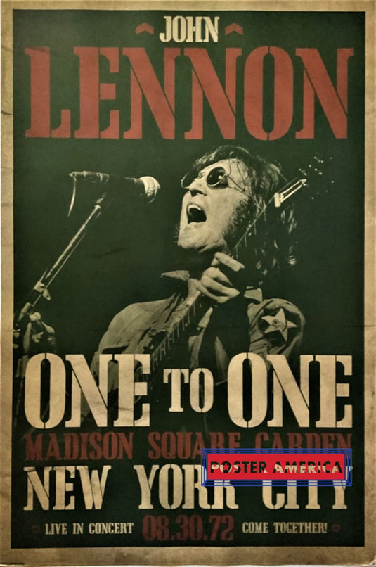 John Lennon Vintage Concert Promo Reproduction Poster 24 X 36 One To Madison Square Garden Nyc