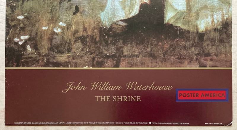 Load image into Gallery viewer, John William Waterhouse The Shrine Vintage Art Slim Print 12 X 36
