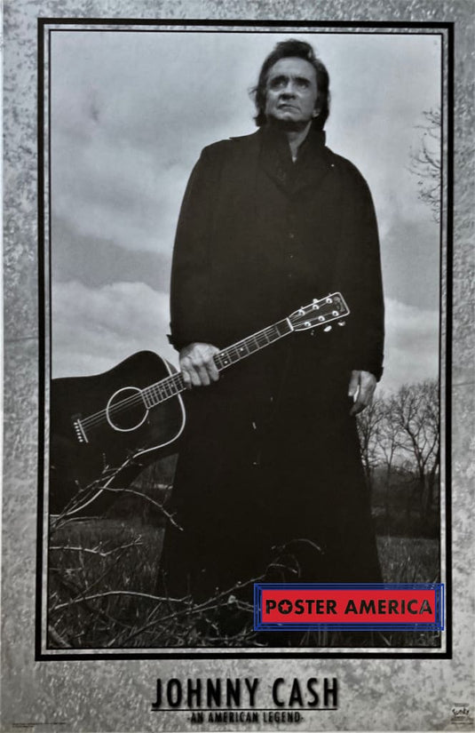 Johnny Cash Vintage 2004 Black & White Poster 22.5 X 34.5 An American Legend