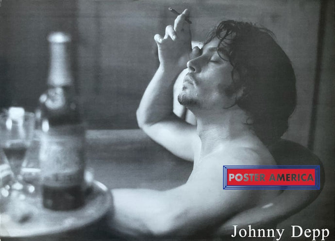 Johnny Depp In The Tub Shot Vintage Poster 24 X 33