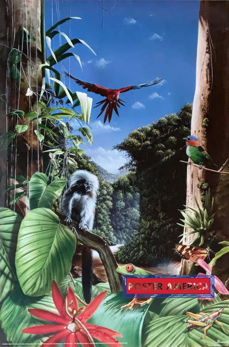 Jungle Paradise By Matt Westrop Vintage 1991 Art Poster 24.5 X 31.5