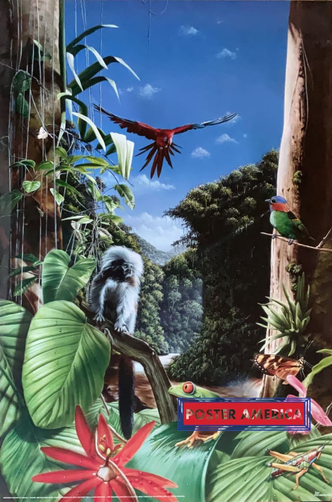 Load image into Gallery viewer, Jungle Paradise By Matt Westrop Vintage 1991 Art Poster 24.5 X 31.5
