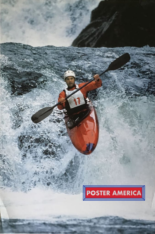Kayaking Canyon Creek Falls Vintage Poster 24 X 36