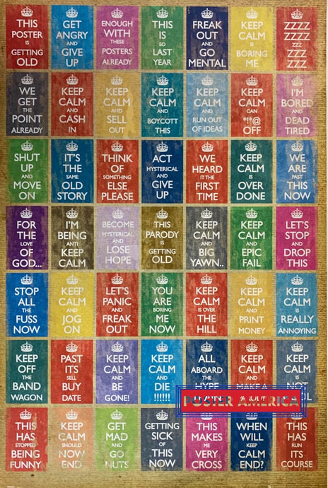 Keep Calm Colleague Poster 24 X 36