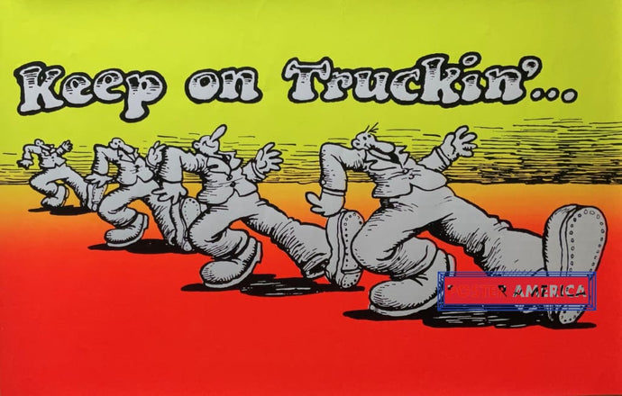 Keep On Truckin Orange And Yellow Blacklight Poster 22 X 34