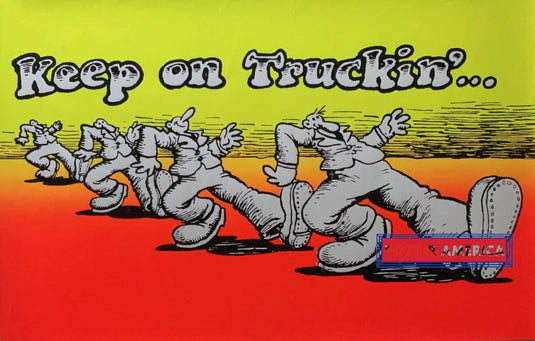 Keep On Truckin Orange And Yellow Blacklight Poster 22 X 34