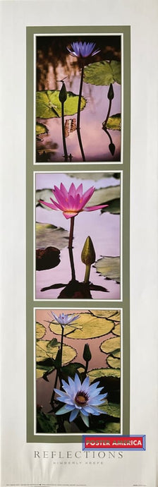 Kimberly Keefe Reflections Water Lillies Vintage 2001 Art Slim Print 12 X 36