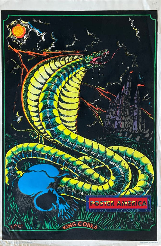 King Cobra Original Vintage 1974 Black Light Poster 23 X 35 Posters Prints & Visual Artwork