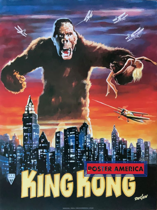 King Kong Artwork By Kurt Degen Vintage Movie Poster 27.5 X 36.5 Poster