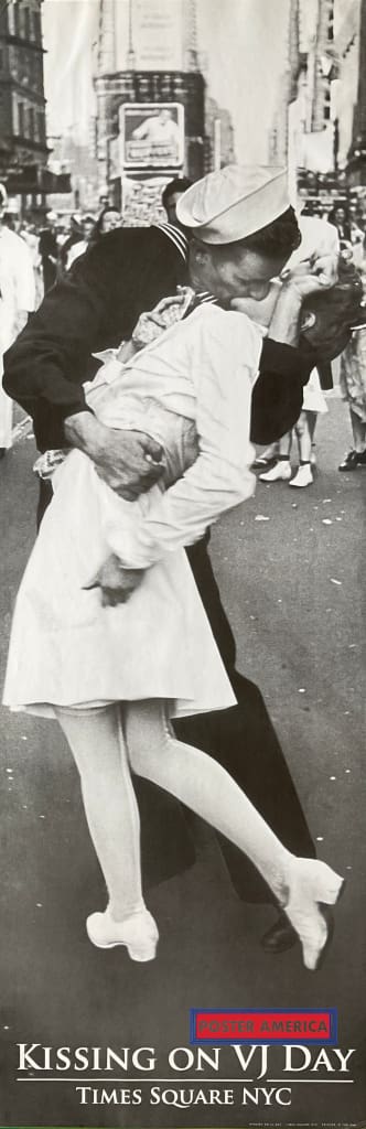 Kissing On Vj Day Times Square New York Historical Slim Print 12 X 36