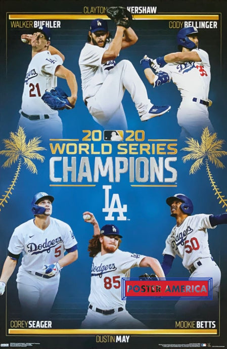 La Dodgers 2020 World Series Champions Mlb Poster 24 X 36