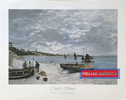 La Plage A Sainte Adresse By Claude Monet Art Reproduction Poster 22 X 28
