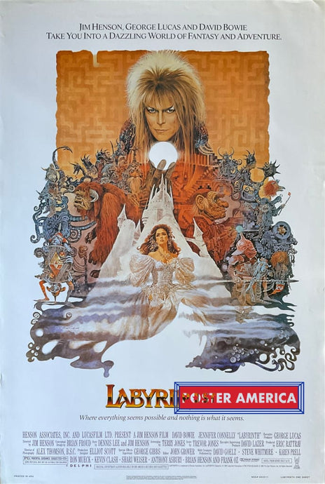 Labyrinth Vintage 1986 One-Sheet Movie Poster 27 X 40