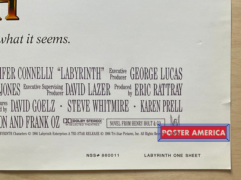 Load image into Gallery viewer, Labyrinth Vintage 1986 One-Sheet Movie Poster 27 X 40
