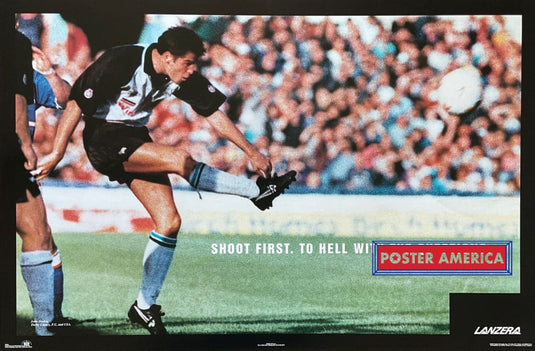 Lanzera Shoot First Vintage 1987 Soccer Poster