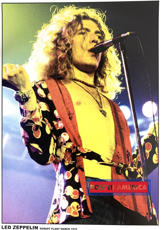 Led Zeppelin Robert Plant March 1975 Stage Shot Poster 23 X 33