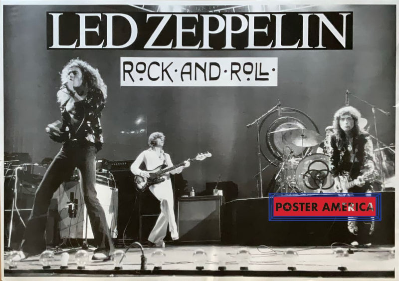 Load image into Gallery viewer, Led Zeppelin Rock And Roll Live On Stage Black &amp; White Poster 23 X 33
