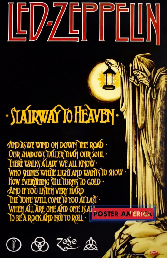 Led Zeppelin Stairway To Heaven Lyrics Poster 22.5 X 34.5