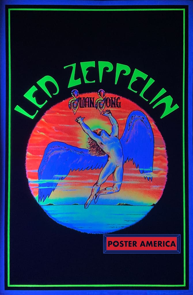 Load image into Gallery viewer, Led Zeppelin Swan Song Vintage Black Light Poster 23 X 35 Posters Prints &amp; Visual Artwork
