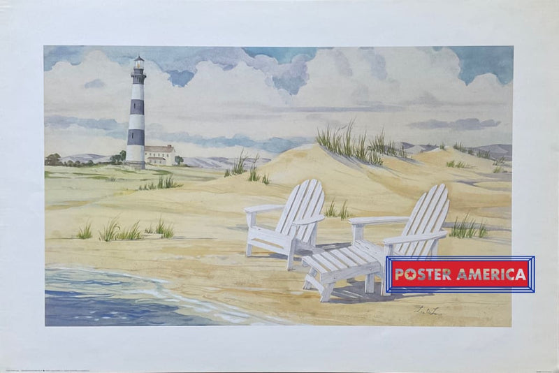 Load image into Gallery viewer, Leslie Lane Cape Hatteras Lighthouse Vintage 2000 Fine Art Print 24 X 36
