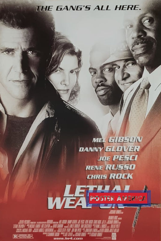Clethal Weapon 4 Reproduction Promo Poster 23.5 X 35 Mel Gibson Danny Glover Joe Pesci Rene Russo