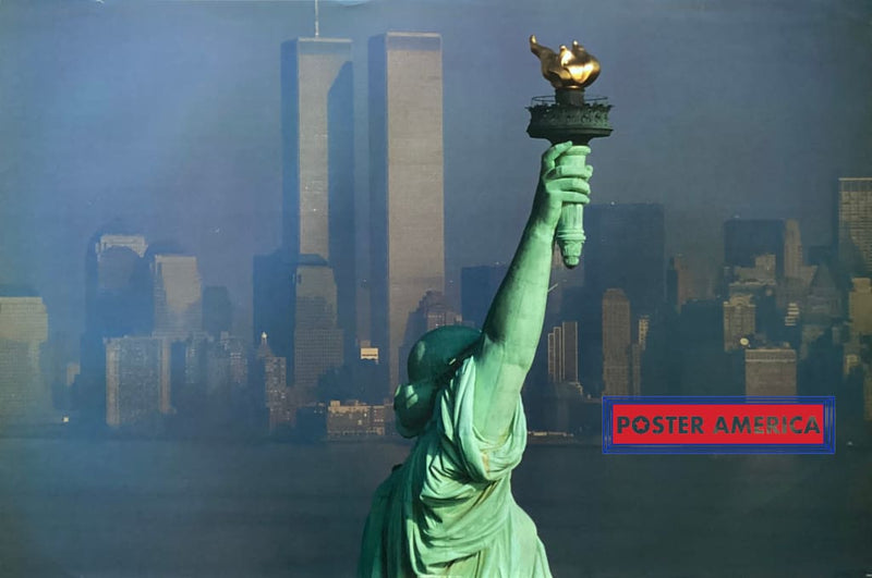 Load image into Gallery viewer, Liberty By Isiposters Horizontal Shot With Wtc Towers 24 X 36 Poster Posters Prints &amp; Visual Artwork
