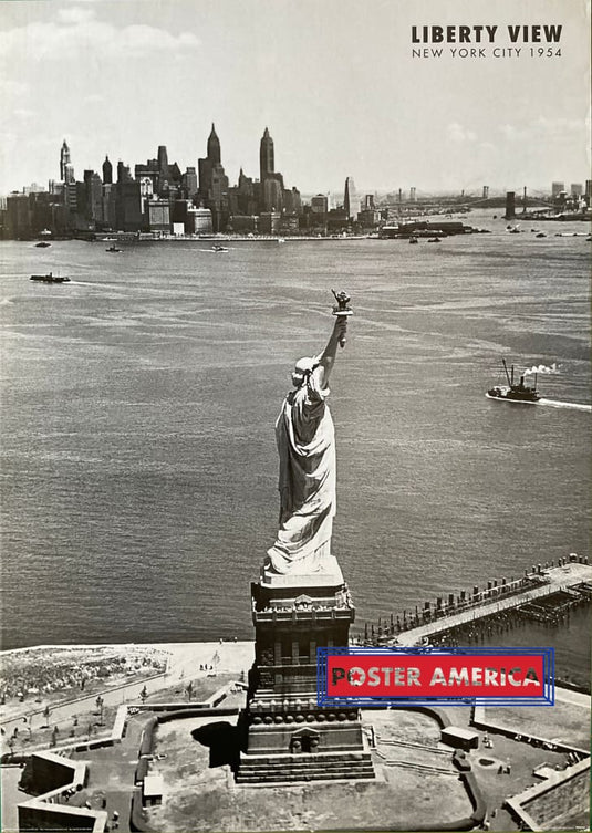 Liberty View New York City In 1954 Vintage 2001 Uk Import Poster 24 X 34