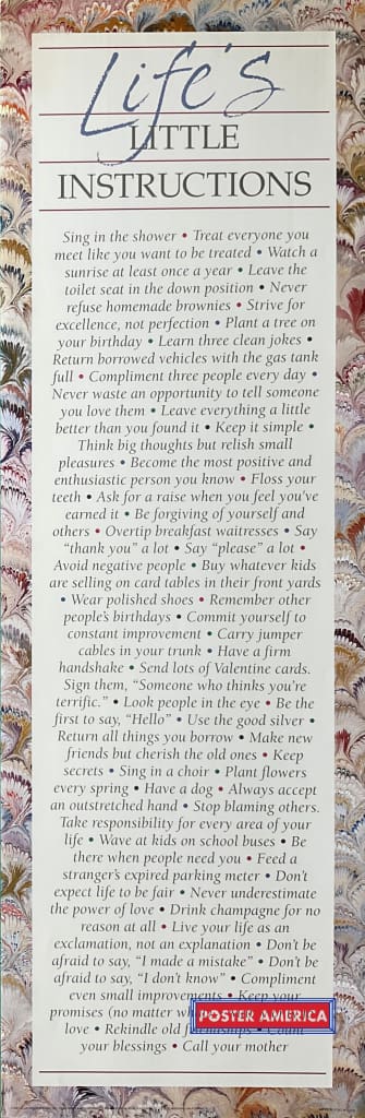 Load image into Gallery viewer, Lifes Little Instructions Vintage 1991 Inspirational Slim Print 12 X 36
