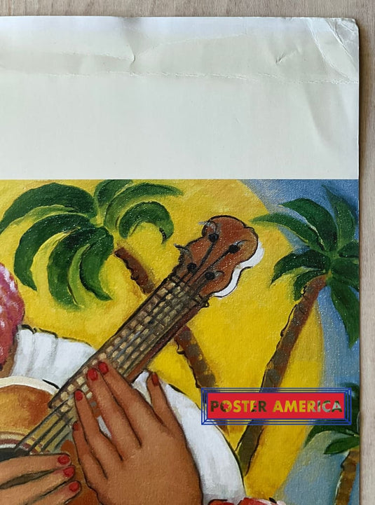 Linda Carter Holman Hula Vintage Art Slim Print 12 X 36