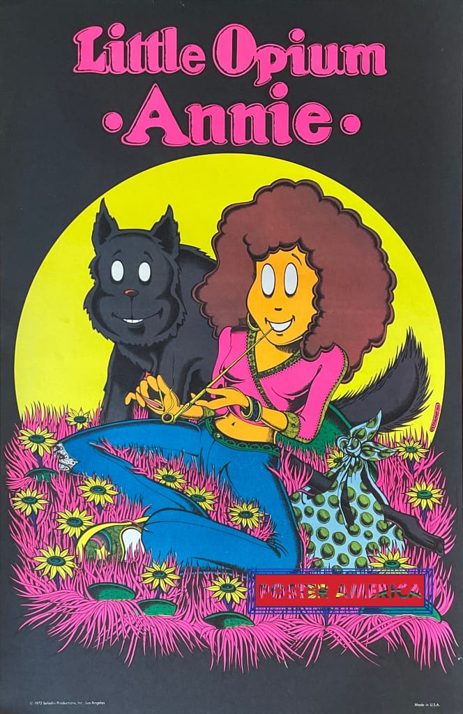 Load image into Gallery viewer, Little Opium Annie 1972 Original Black Light Poster 22.5 X 35 Posters Prints &amp; Visual Artwork
