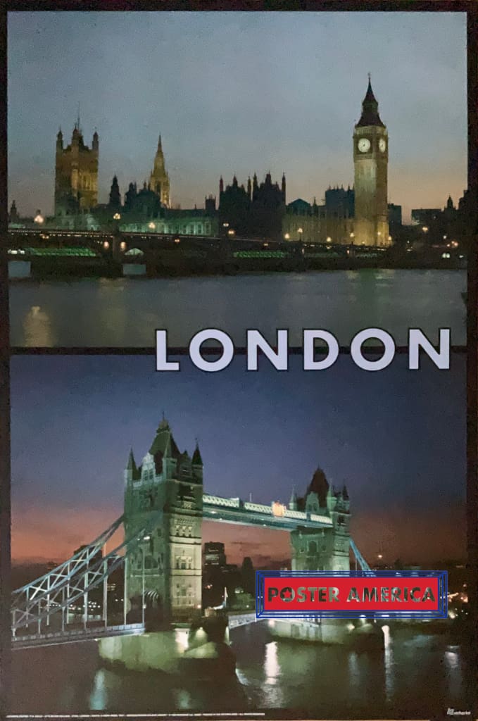 Load image into Gallery viewer, London Bridge And Parliament Scenic Poster 24.5 X 36.5 Posters Prints &amp; Visual Artwork
