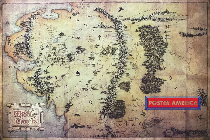 Lord Of The Rings Middle Earth Map Poster 24 X 36