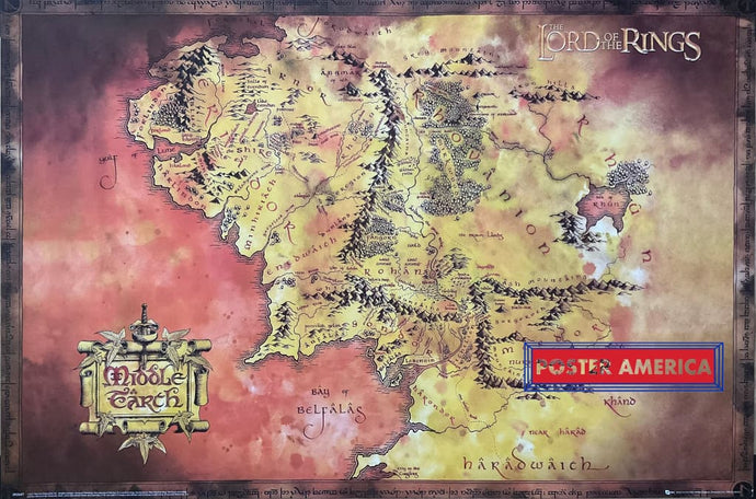 Lord Of The Rings Middle Earth Map Poster 24 x 36 Poster