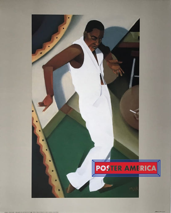 M. Jason Reed 1996 Vintage Poster Of A Painting Man Dancing 16 X 20 Dressed In All White
