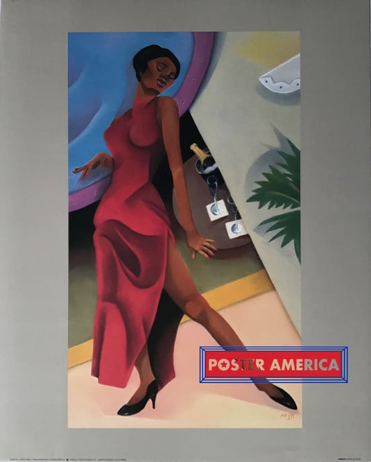 M. Jason Reed 1996 Vintage Poster Of Painting A Woman Dancing 16 X 20 African American Celebrating