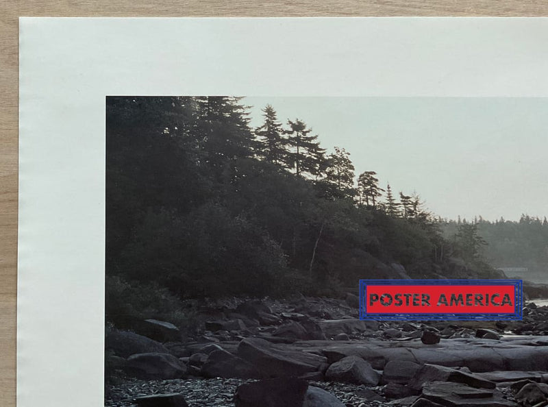 Load image into Gallery viewer, Maine Waterline Portfolio Vintage 1985 Scenic Landscape Slim Print 13 X 32
